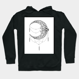 Crescent Moon  Zentangle Style Hoodie